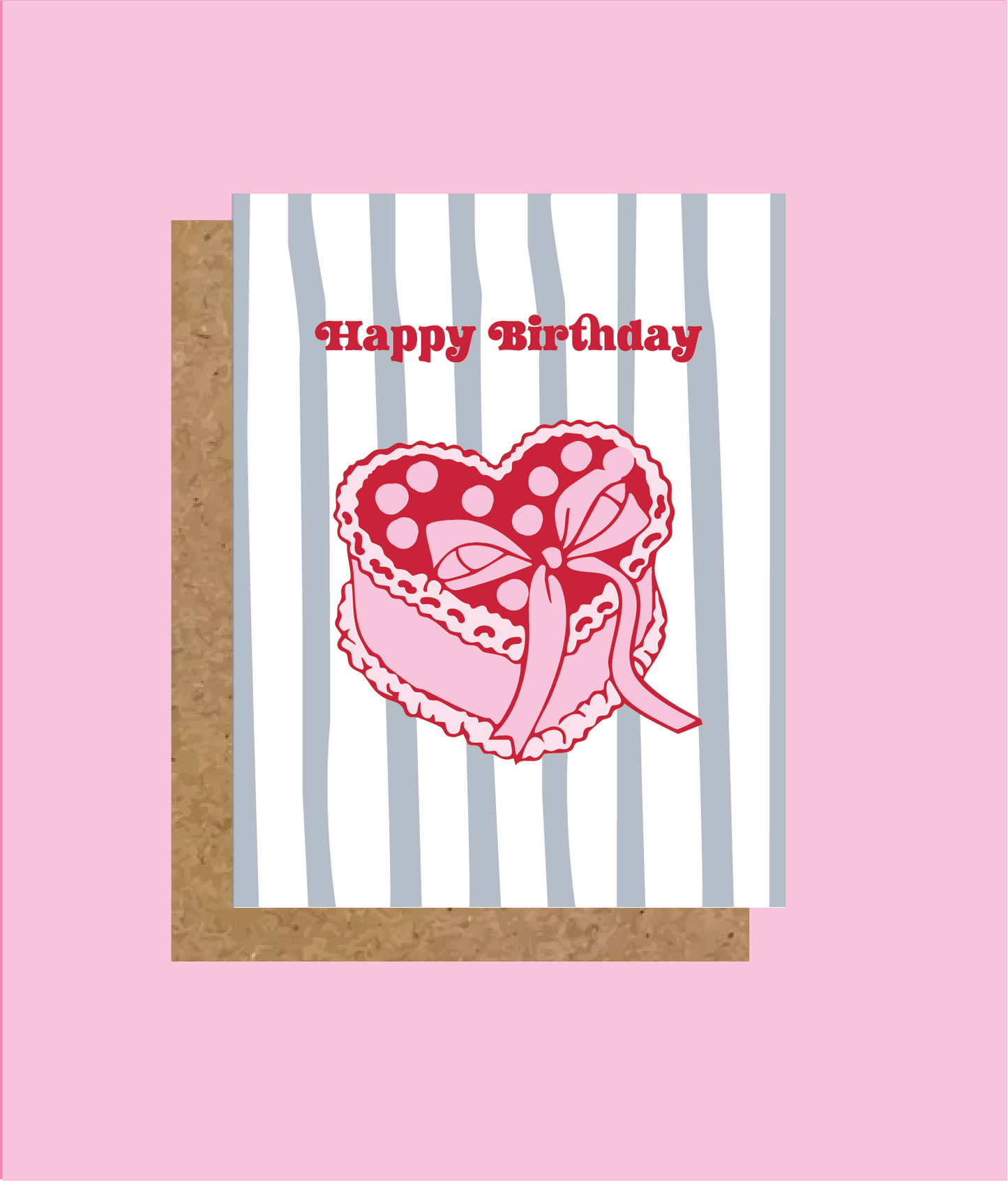 Pinky Birthday Cake Greeting Card