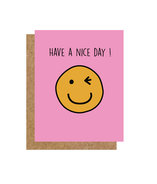 Pink Cute Smile Greeting Card